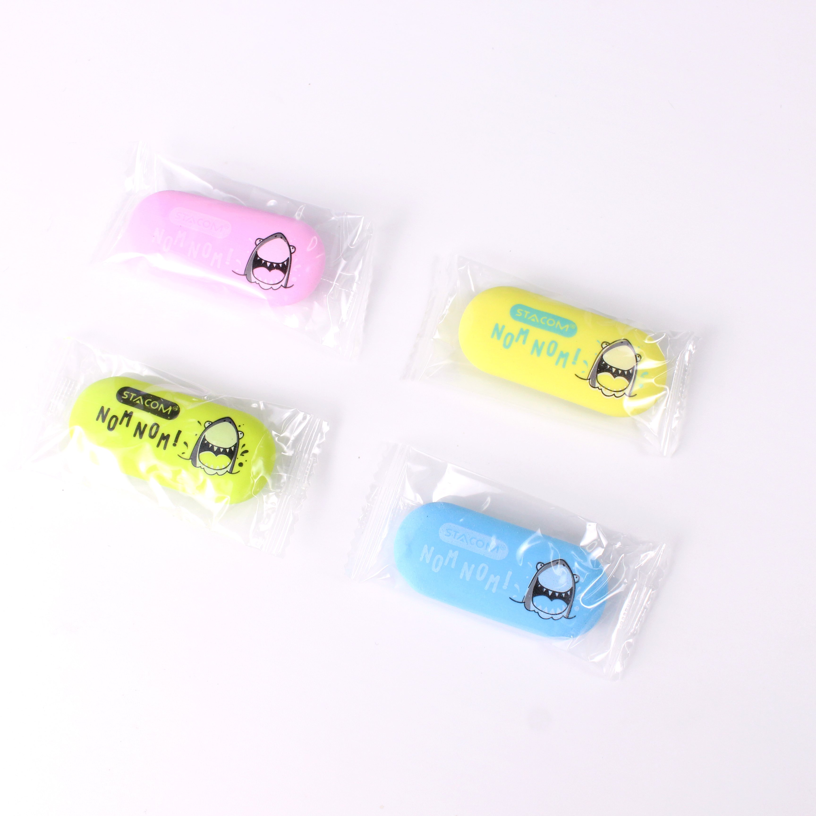(Hộp 36 Viên) Gôm Oval hoạt hình NOM NOM STACOM ER114
