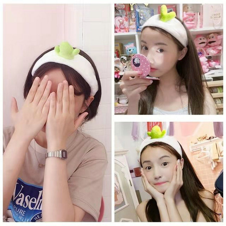 Băng đô cài tóc dể thương hình trái tim màu xanh