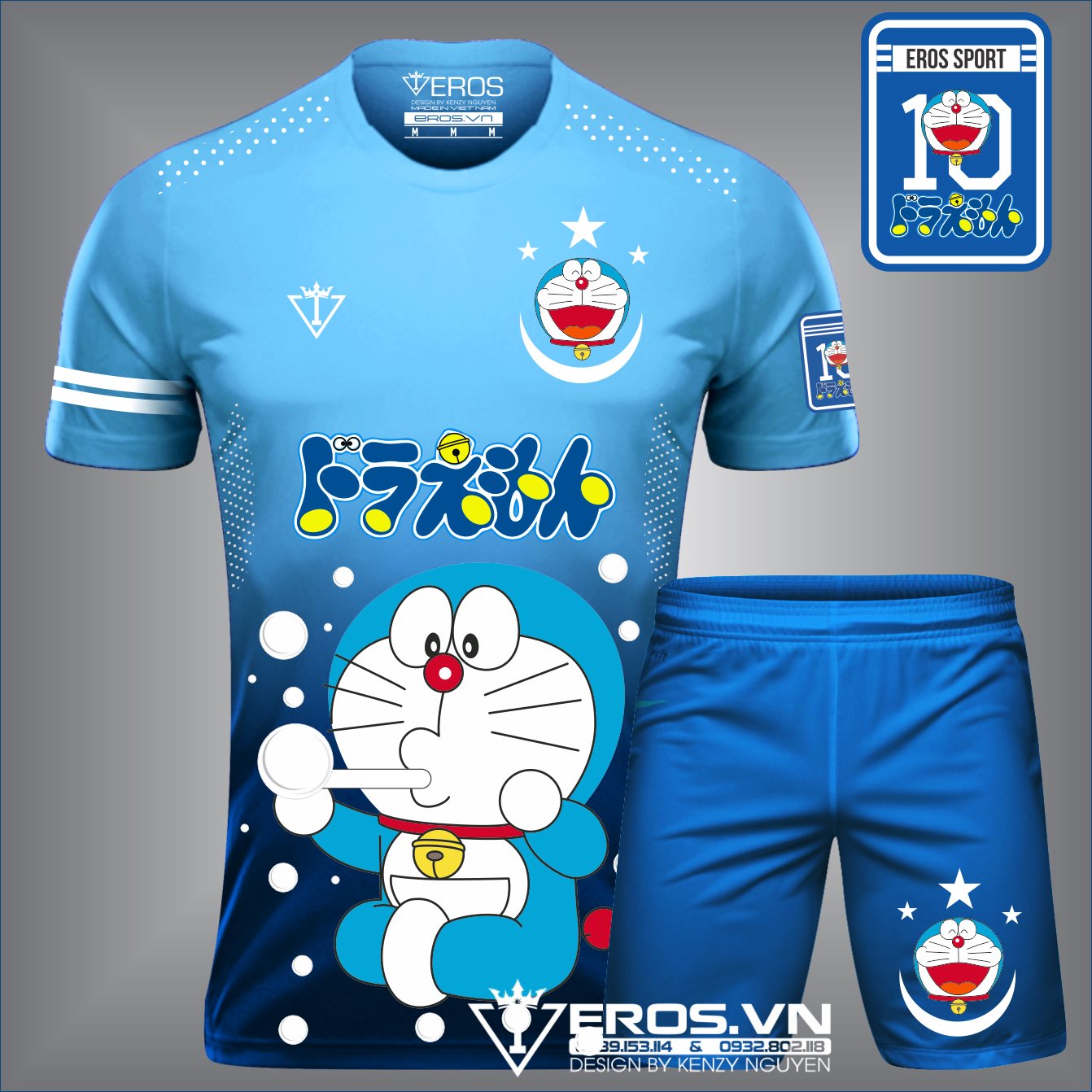 Áo bóng đá Doraemon - Dora 09 siêu độc lạ - siêu cute