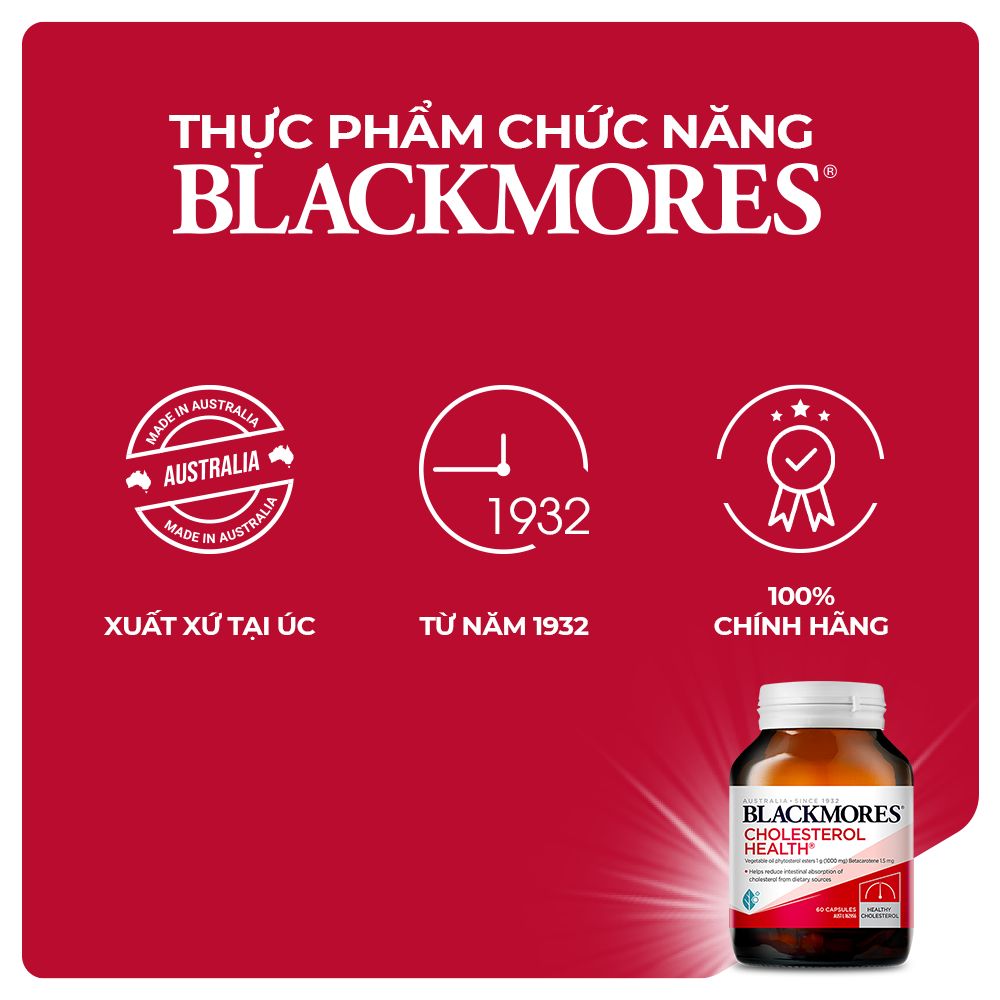 Viên uống giảm mỡ máu blackmores cholesterol health 60 viên quatangme-com-vn DATE 4/2025