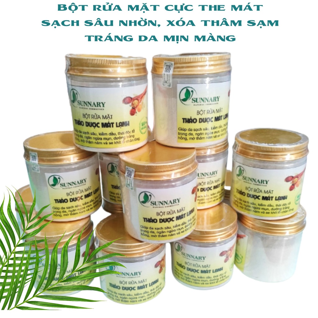 [ HOÀN TIỀN 15% ]   Bột rửa mặt thảo dược cực The mát [Cosmestisc Nghia An]