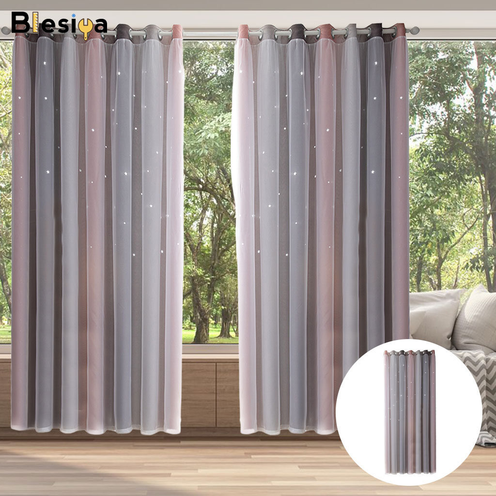 Blesiya Blackout Curtain for Patio Extra Long Block Heat Grommet Top Divider Window