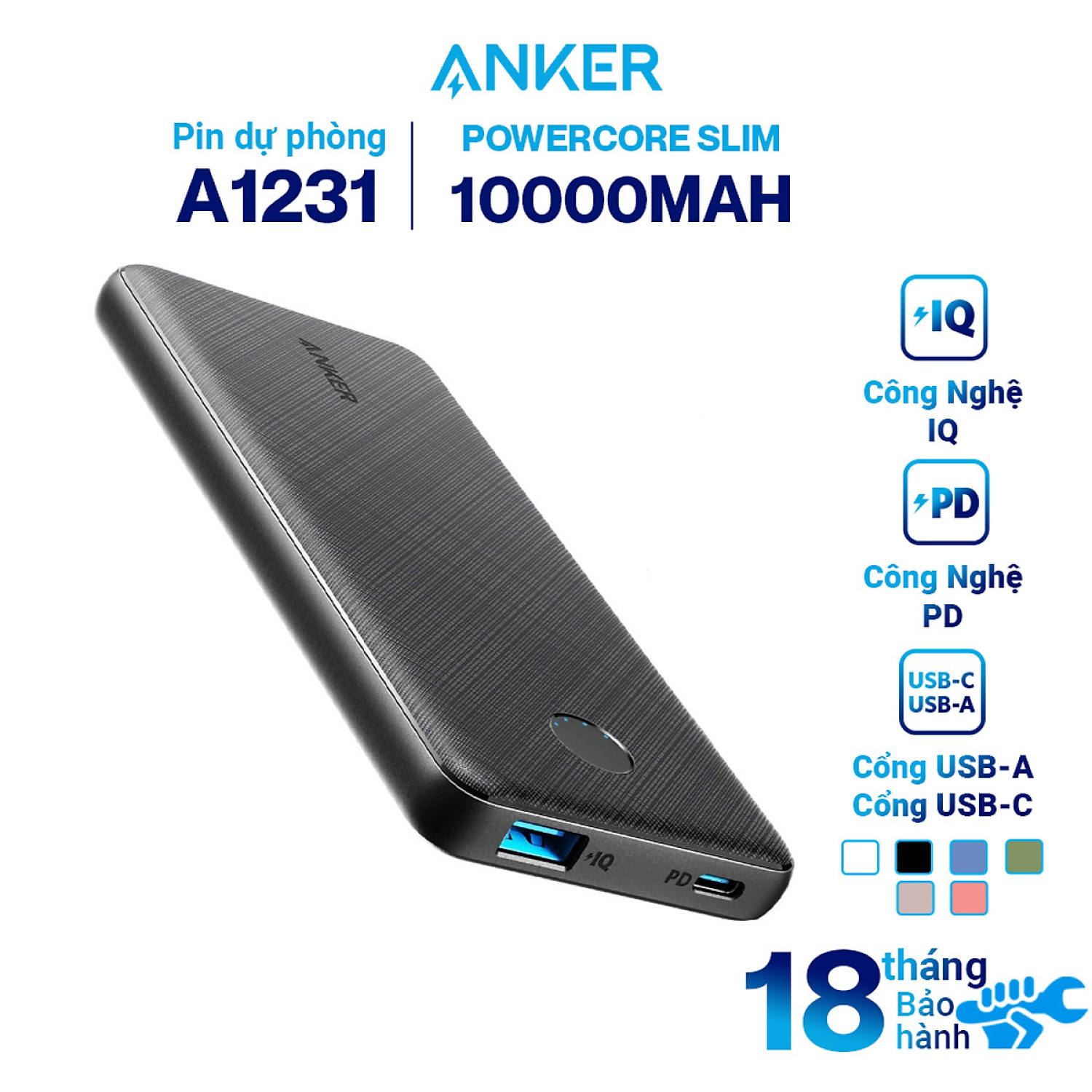 Sạc dự phòng ANKER PowerCore Slim PD 10000mAh - A1231