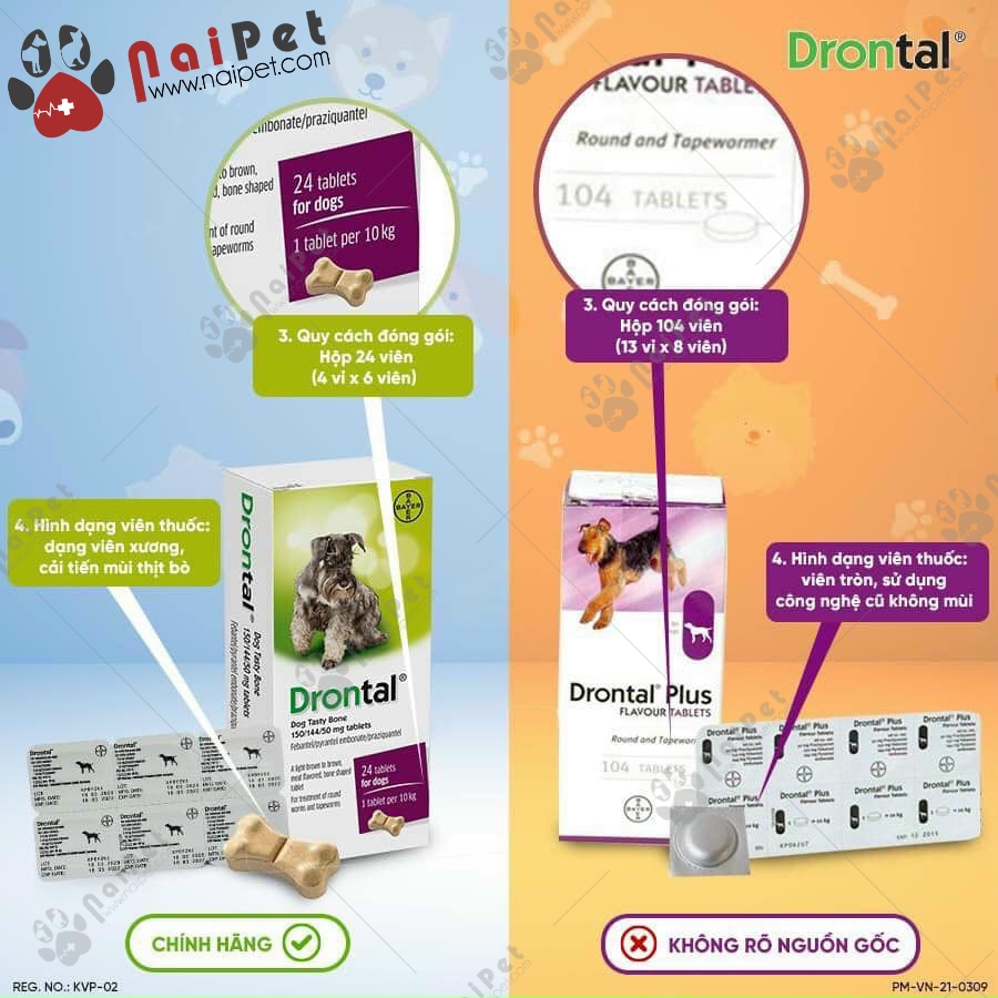 Viên Tẩy Giun Sán Cho Chó Drontal Plus Hãng(1 viên )
