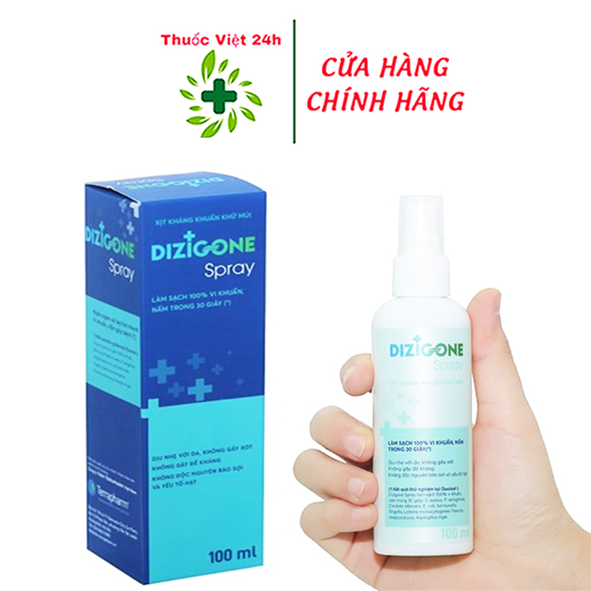 Chai xịt DIZIGONE SPRAY 100ML - kháng khuẩn vượt trội an toàn giải pháp kháng khuẩn ion
