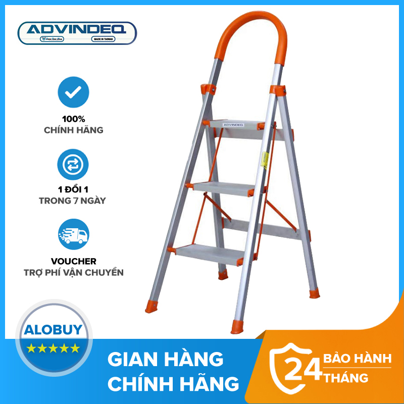Thang Nhôm Ghế 3 Bậc Bản To Xếp Gọn Advindeq ADS703