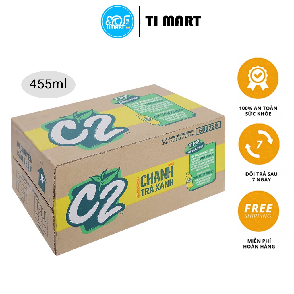 [TI MART] Thùng 24 chai hồng trà đào C2 455ml