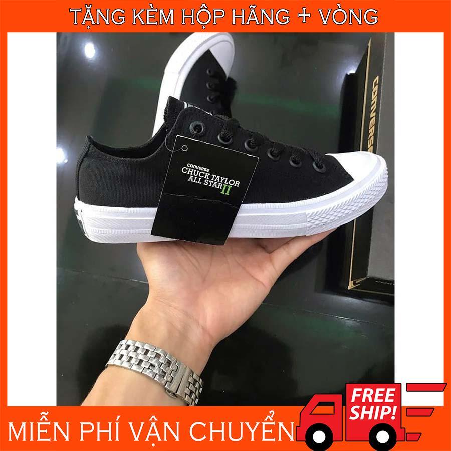 [CÓ KÈM HỘP] Giày Converse Chuck Taylor 2 Đen Trắng Thấp Cổ (Thời Trang)
