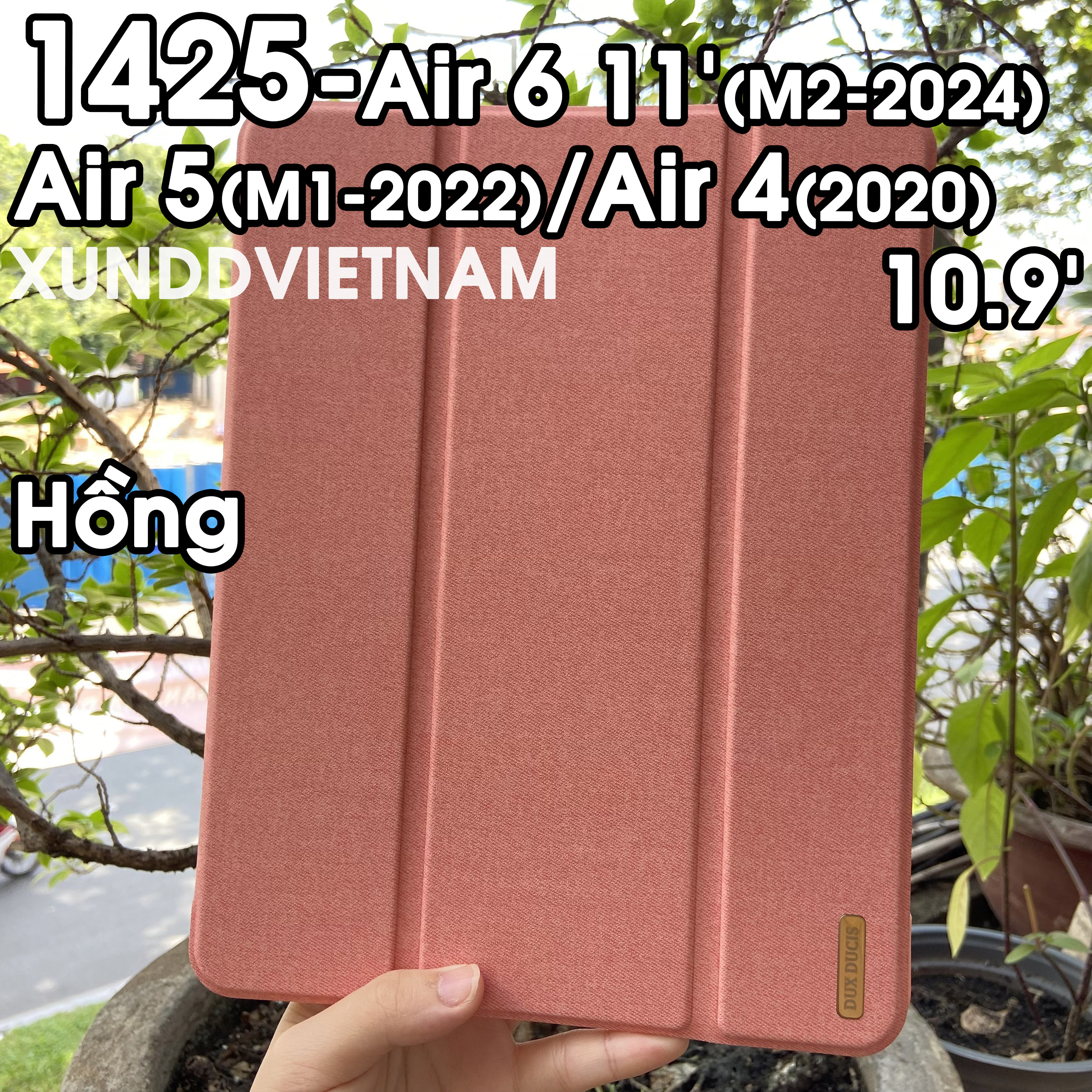 [Hỏa Tốc HCM] Bao da DUX DUCIS iPad Air 6 11'/13' (M2-2024)/ Air 5 (M1-2022)/ iPad Air 4 (2020) 10.9 inch (DOMO SERIES) Mặt lưng TPU mềm, Có ngăn đựng bút - Đen