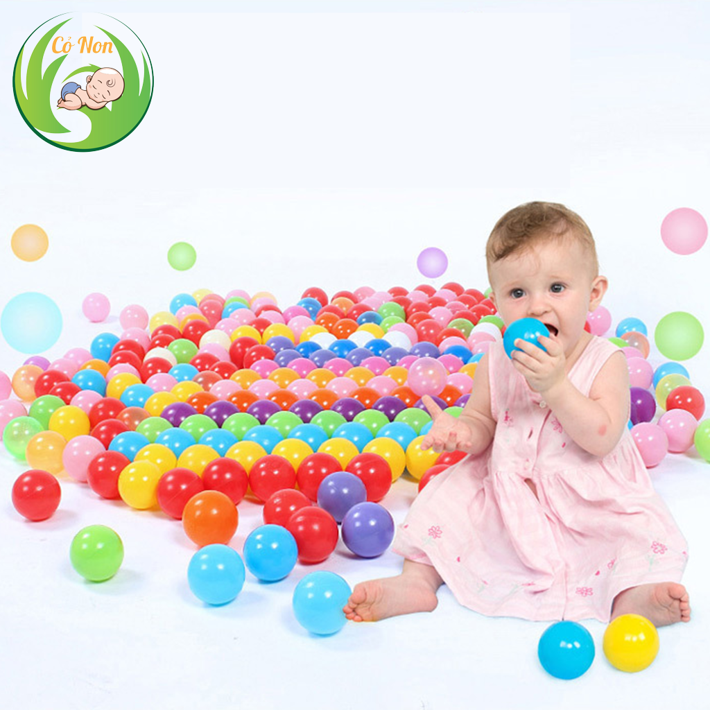 (Túi 100 quả) Bóng nhựa nhiều màu cho bé