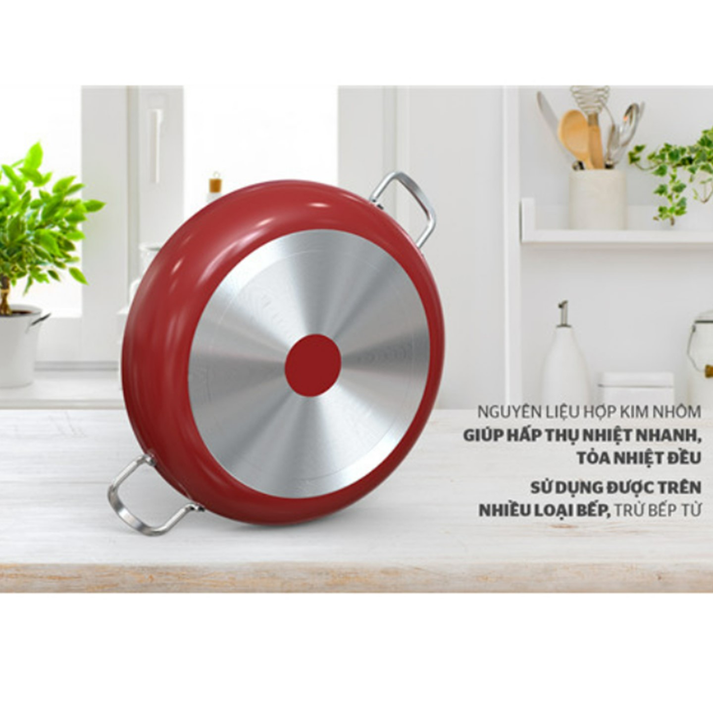 Chảo bầu chống dính Sunhouse CT18-30R2