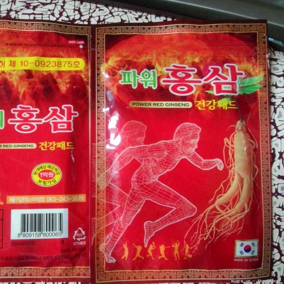 Cao dán hồng sâm đỏ Hàn Quốc túi 20 miếng combo 2 túi