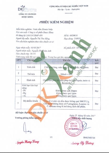 Nước Tắm Gội Cho Bé Elemis
