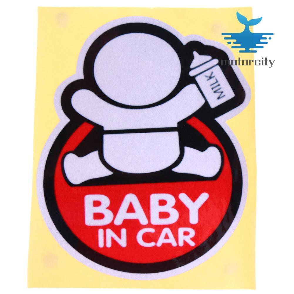 Reflective Baby In Car Decal Sticker Truck Window Safety Warning Sticker