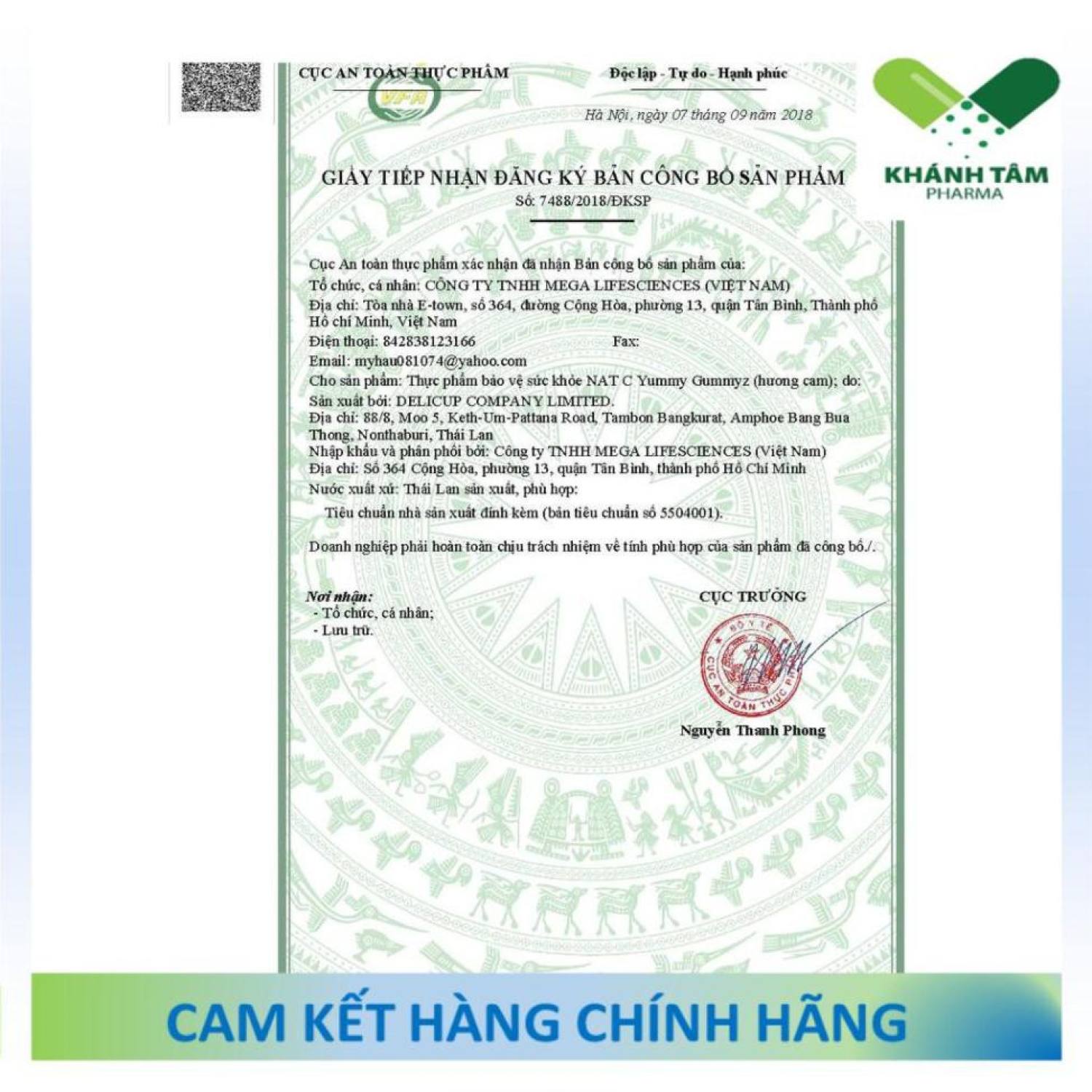 Kẹo dẻo Nat C Ymmy Gummyz Thái Lan