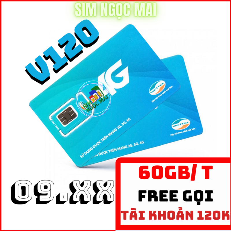 Sim 4G Viettel 09 V120 Miễn Phí Tháng Đầu 60GB - SIM V120