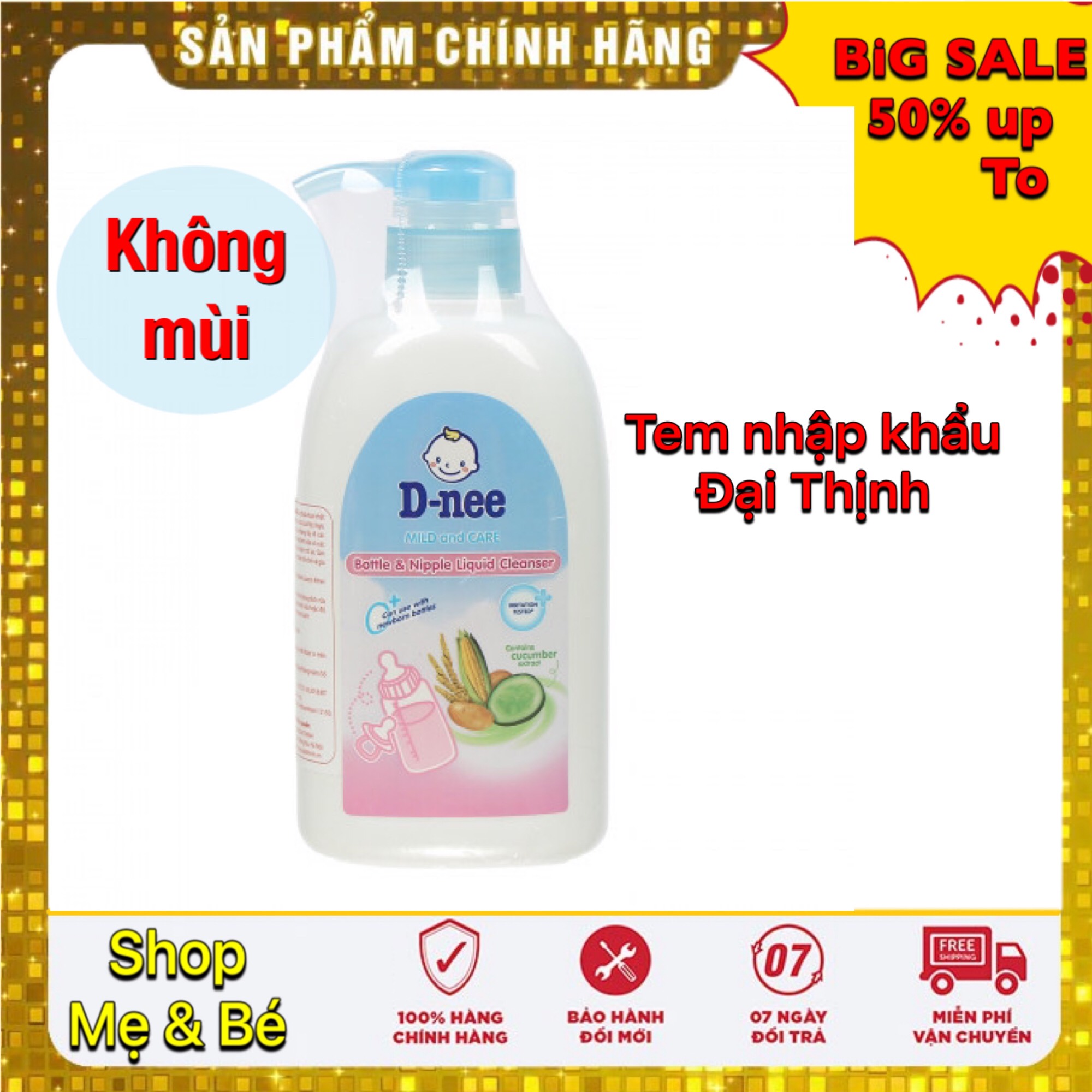 Nước rửa bình sửa, rửa rau củ quả Dnee chai 500ml (PHÂN PHỐI ĐẠI THỊNH)