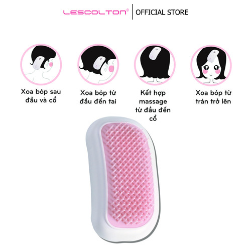 lược massage đầu silicon lescontol chải tóc, massage da đầu 4