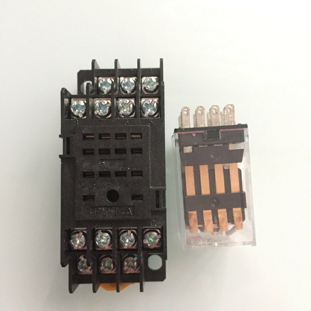 Rơle trung gian 12v 14chân và đế