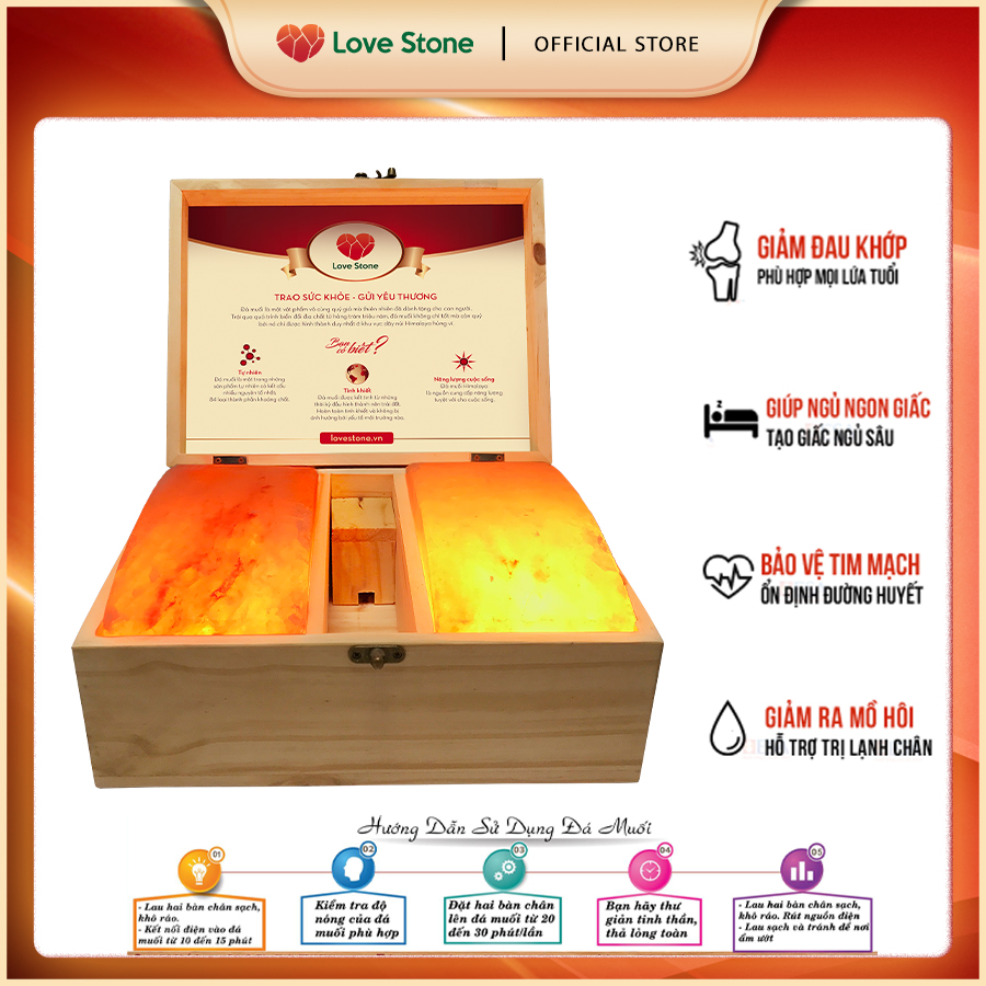 Hộp Đá Muối Massage Chân Himalaya Love Stone Magic (Đá cong)
