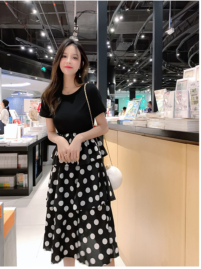 Đầm voan xếp tầng liền áo D17