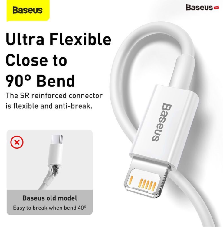 [BH 12 Tháng] Dây Cáp sạc lightning Baseus Superior Series Fast Charging Data Cable cho iPhone/ iPad (2.4A, 480Mbps, Fast charge, ABS/ TPE Cable)