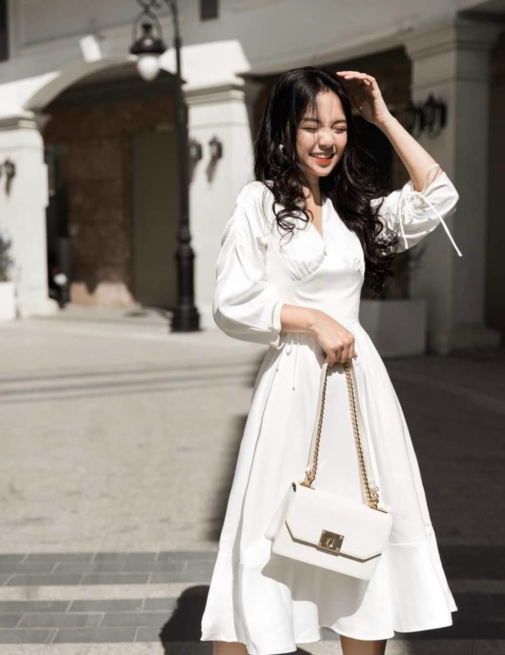 Đầm đuôi cá tay lỡ rút 2 màu