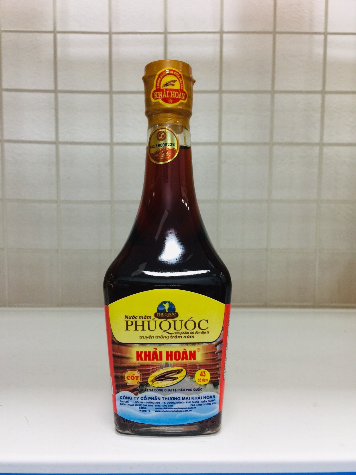 Nước mắm Phú Quốc Khải Hoàn 43 độ đạm -chai/205ml