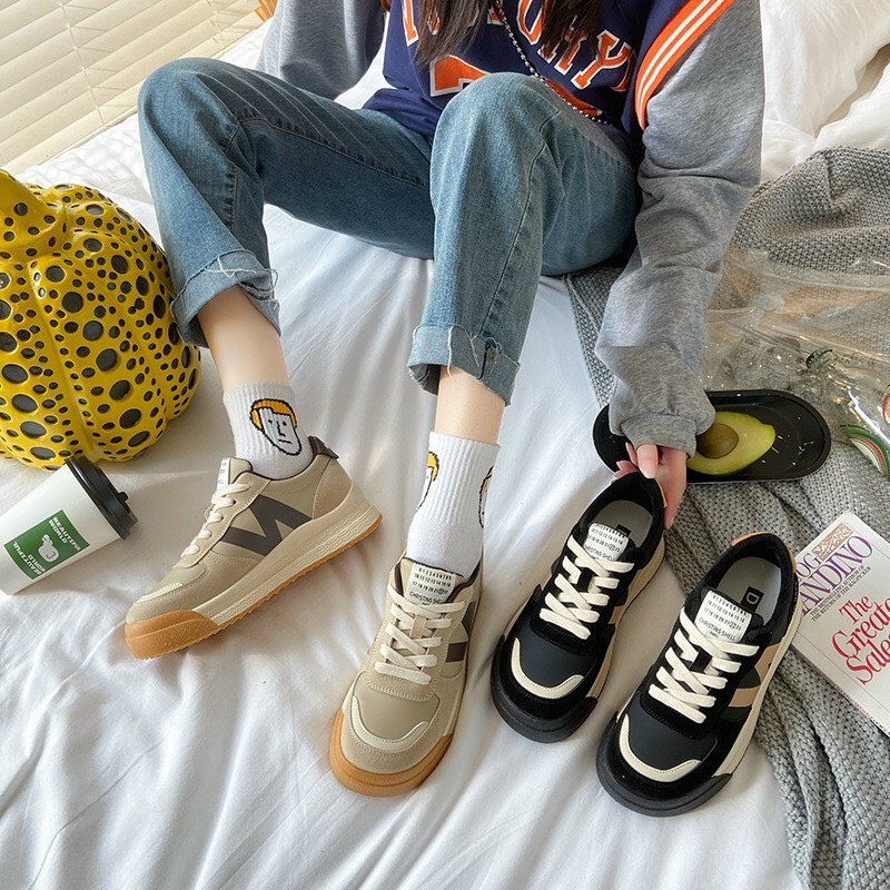 giày nữ sneaker da lộn đế đúc tràn viền NBL 2 màu