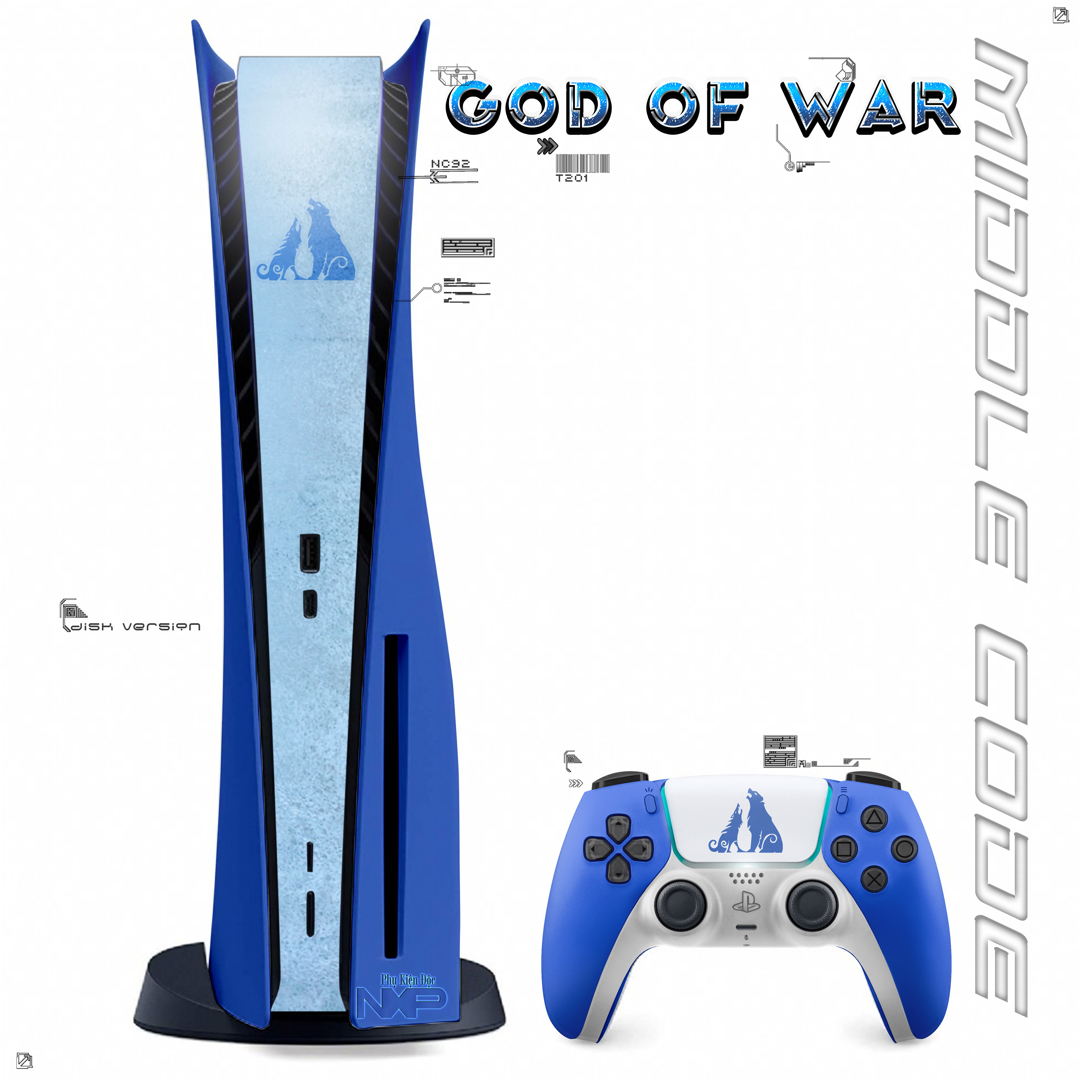 [PS5] Miếng dán máy game PS5 skin God of War 5