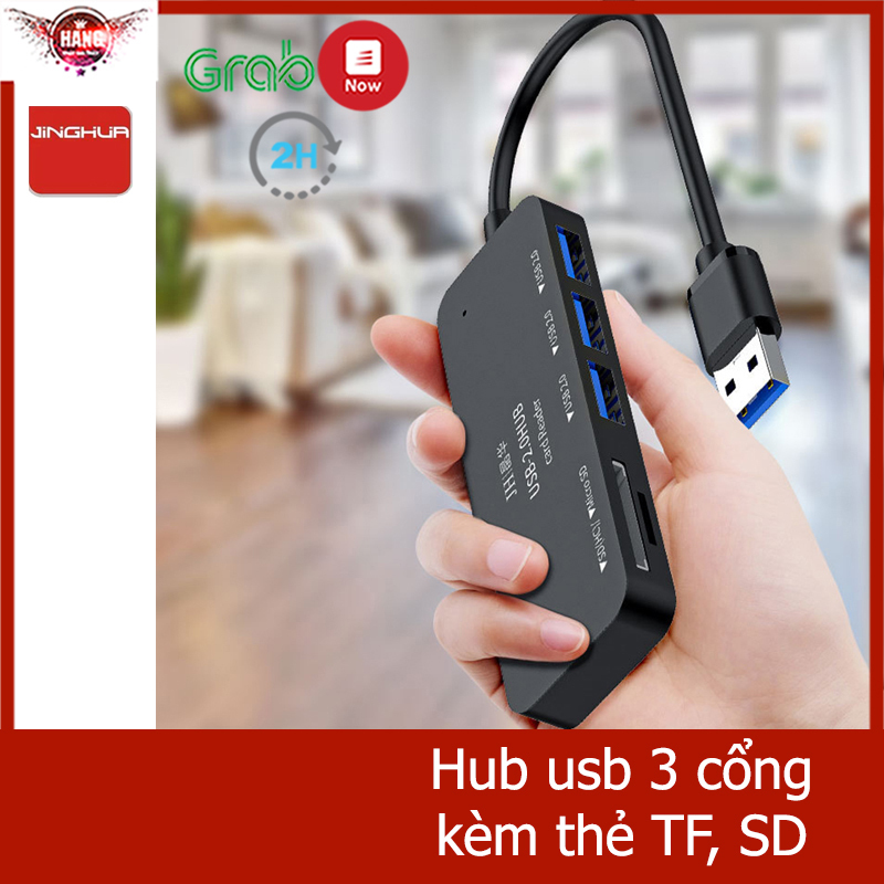 [HCM]Hub usb ra 3 cổng usb thẻ TF và SD - Jinghua Z300
