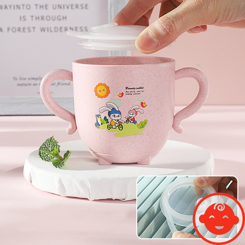 Cốc uống nước lúa mạch KÈM ỐNG HÚT 270ml cho bé