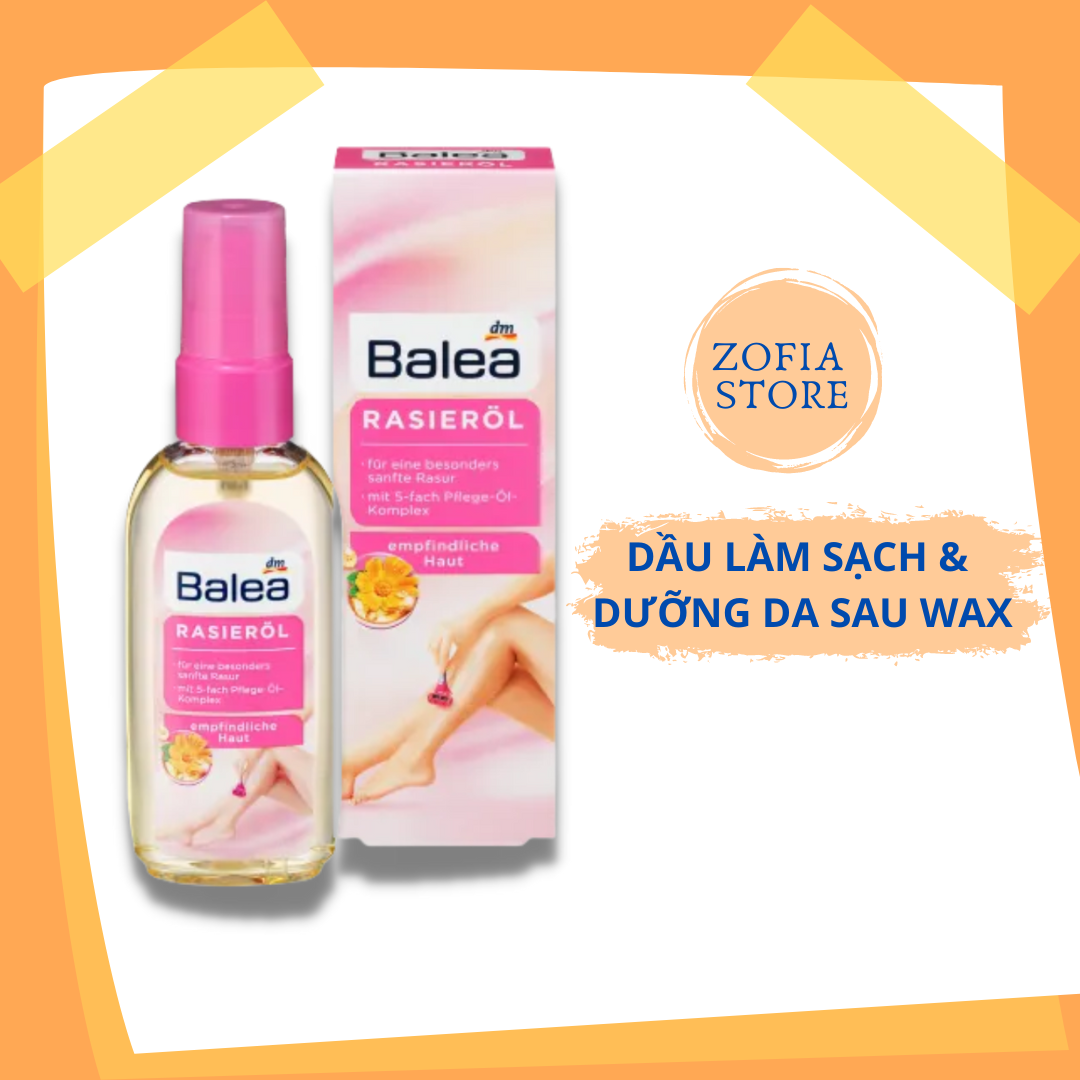 [Che tên] Dầu làm sạch và dưỡng da sau wax lông Balea