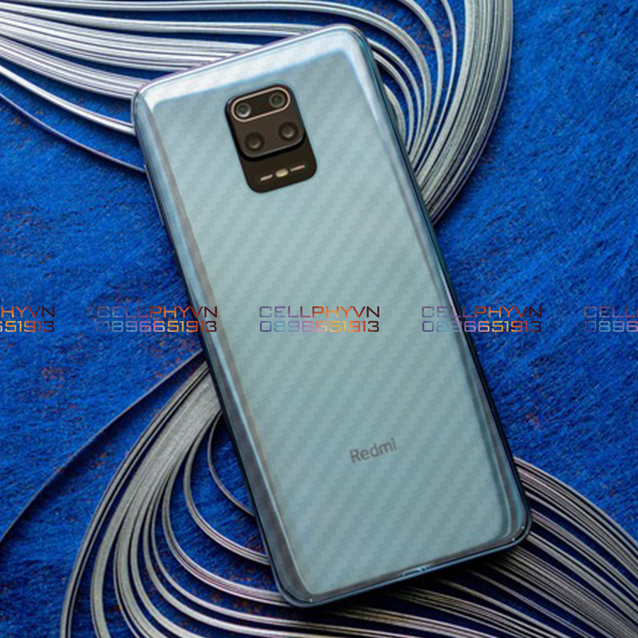 Miếng dán lưng cacbon Dành Cho  Xiaomi Redmi Note 9S / Note 9 Pro / Note 9 Pro Max