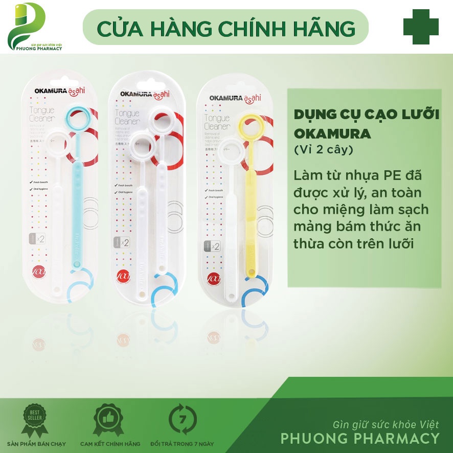 Dụng cụ cạo lưỡi Okamura Ashahi vỉ 2 cái P020