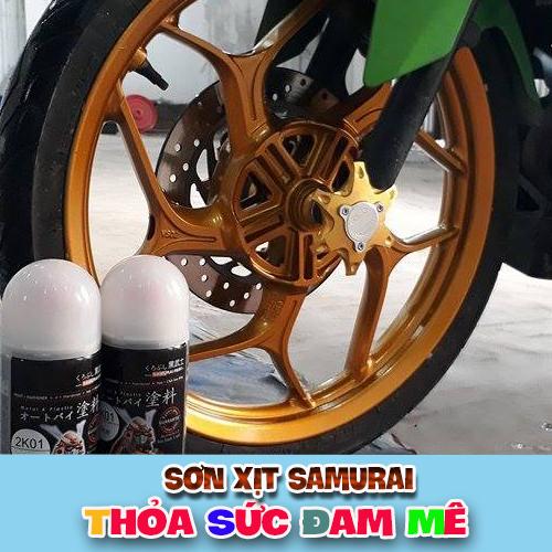 Sơn Samurai - Chai sơn màu vàng Honda ánh kim 1102