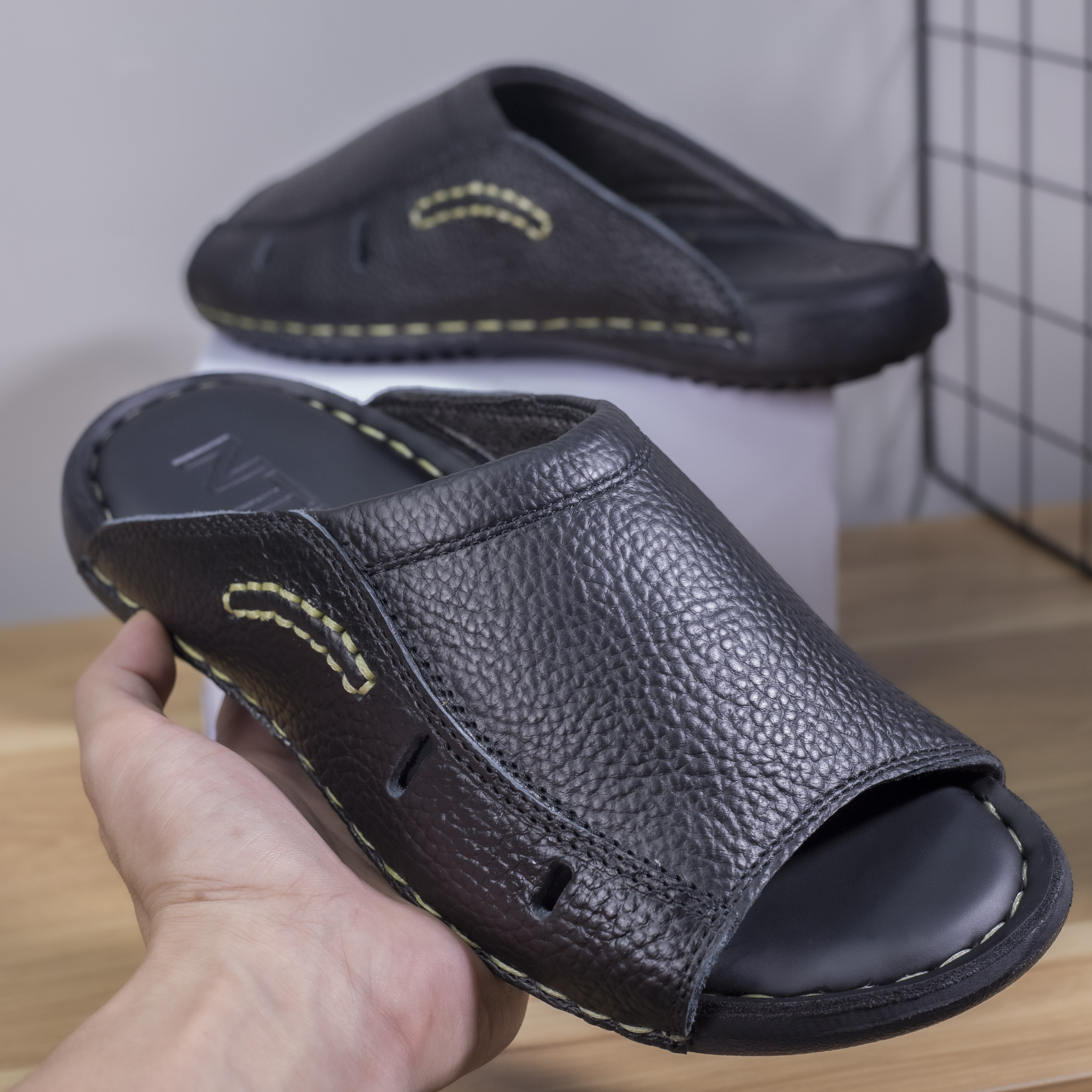 [HCM]dép quai ngang nam da bò
