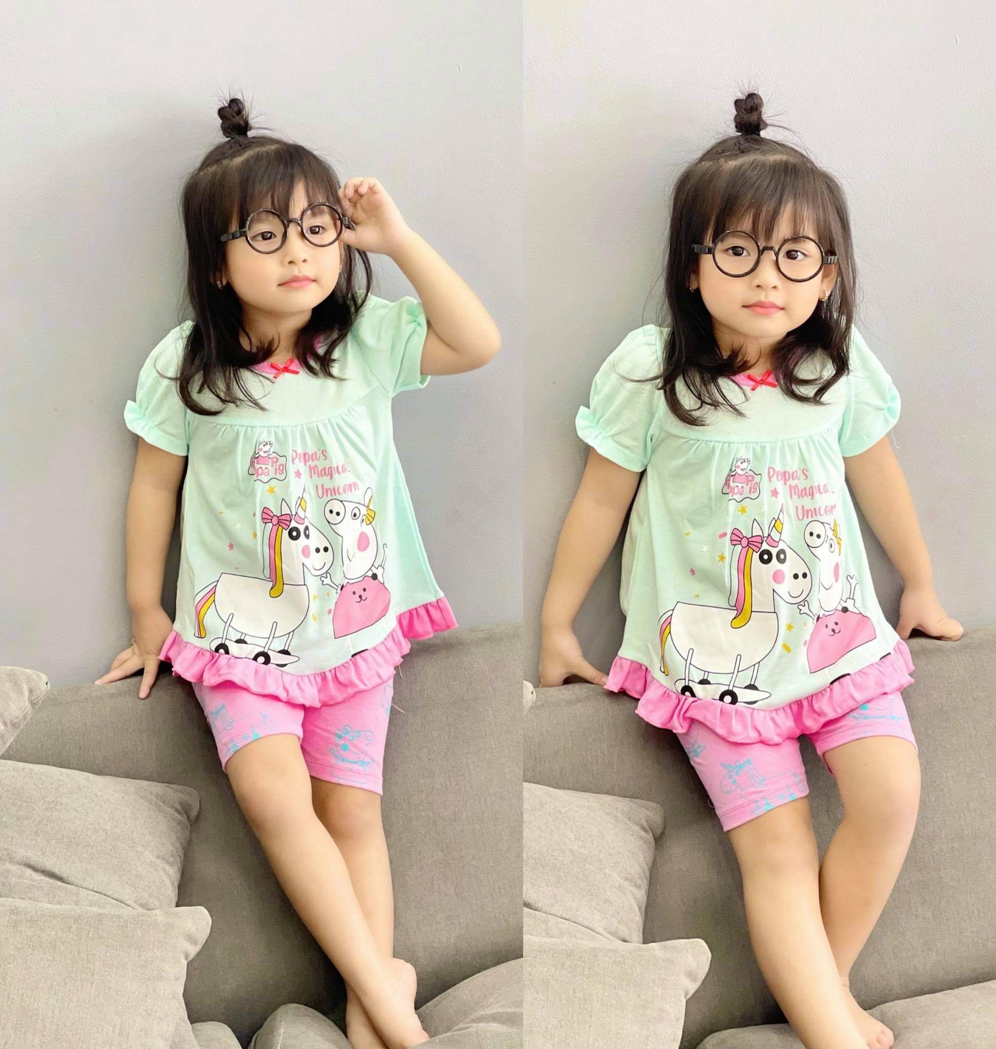 Đồ bộ lửng cho bé gái dễ thương