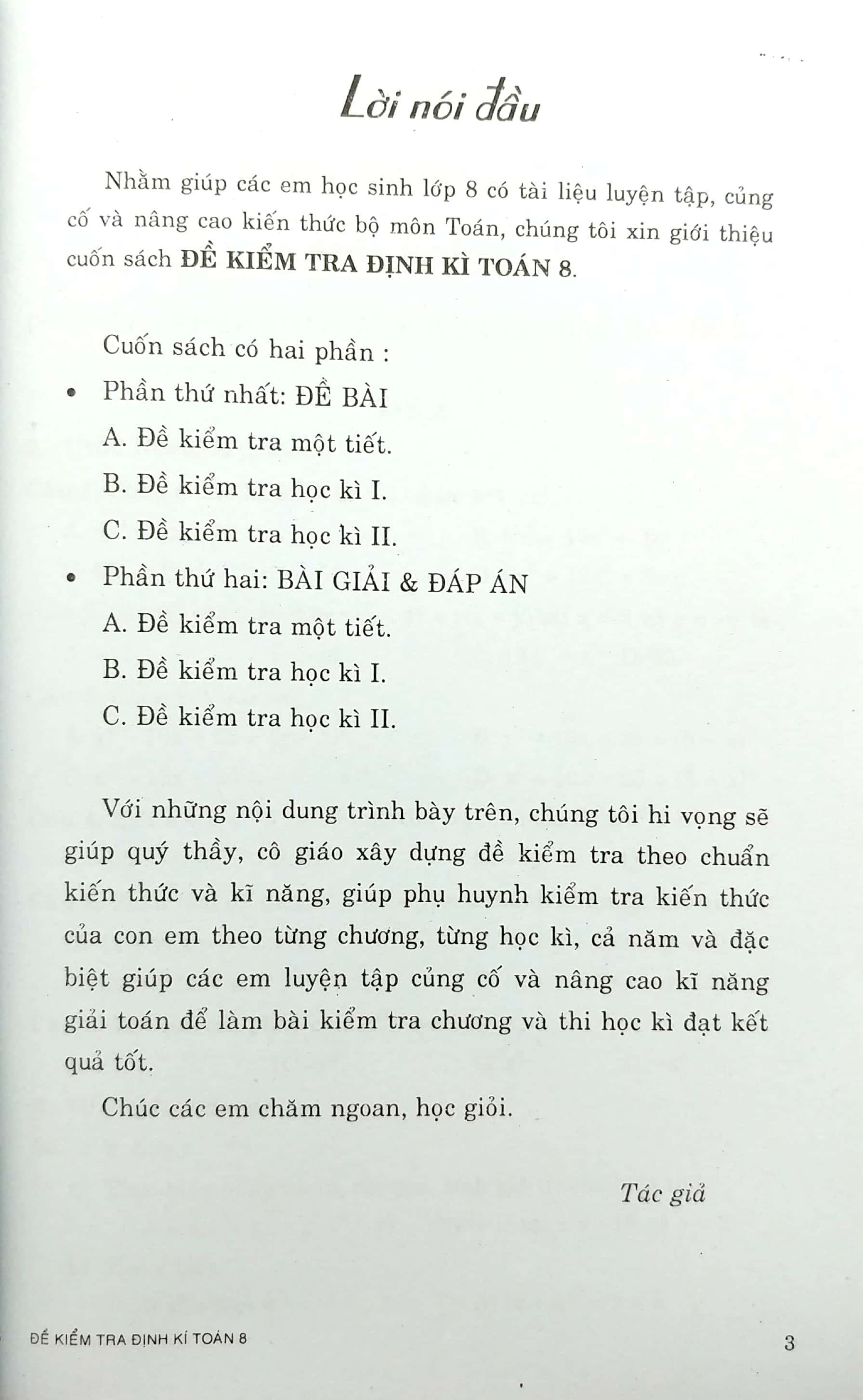 Sách Fahasa - Đề Kiểm Tra Định Kì Toán 8