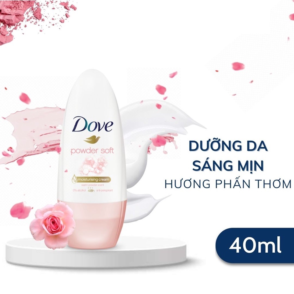 Lăn khử mùi Dove dưỡng da trắng mịn 40ml