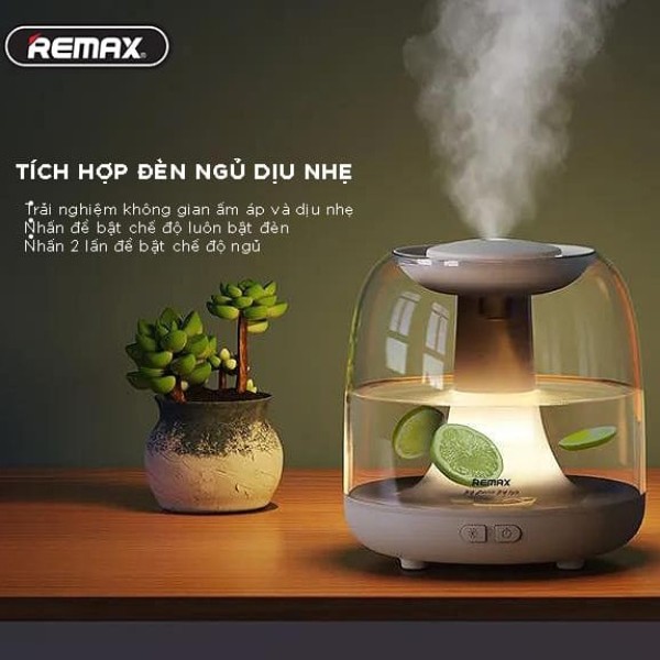 Bảng giá Máy phun sương kiêm đèn ngủ Remax RTA500, Khuếch tán tinh dầu, Dưỡng ẩm sâu, Cho phòng ngủ thơm tho, mát dịu