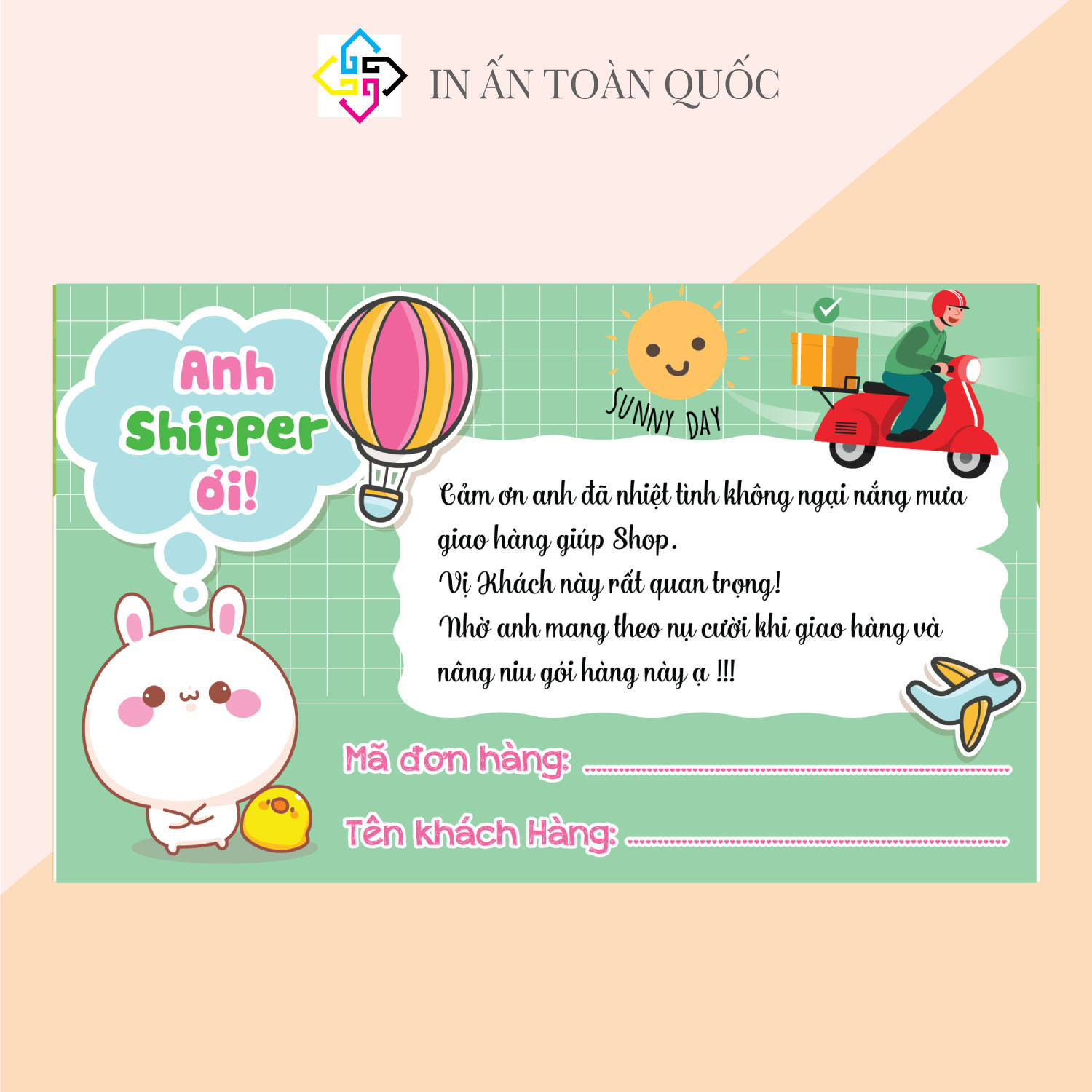 Tem nhãn decal dán hàng cod cảm ơn anh shipper 100 cái