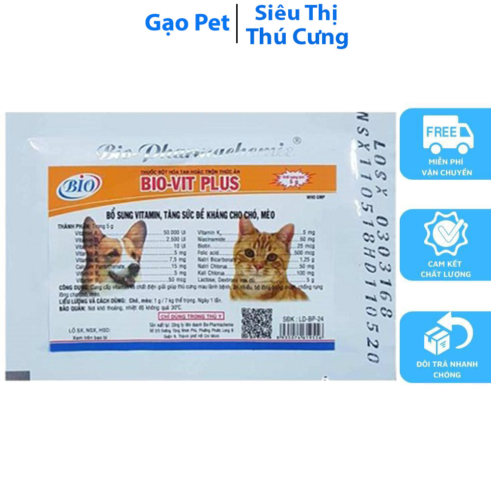 Bio-Vit plus 5g - Vitamin cao cấp dành cho chó mèo