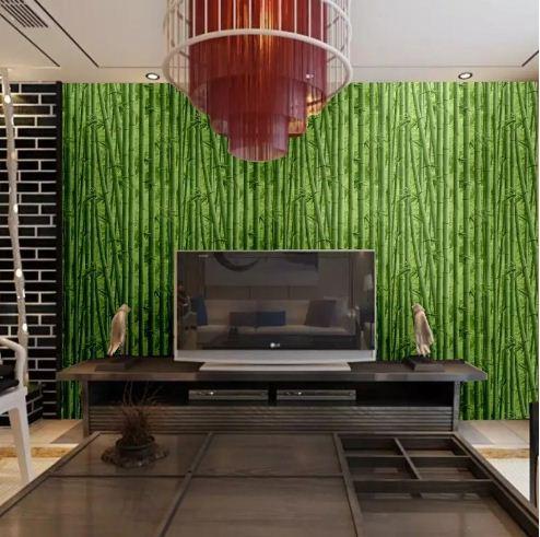 [HCM]decal 5m giấy dán tường trúc xanh đậm khổ 45cm keo dán sẵn