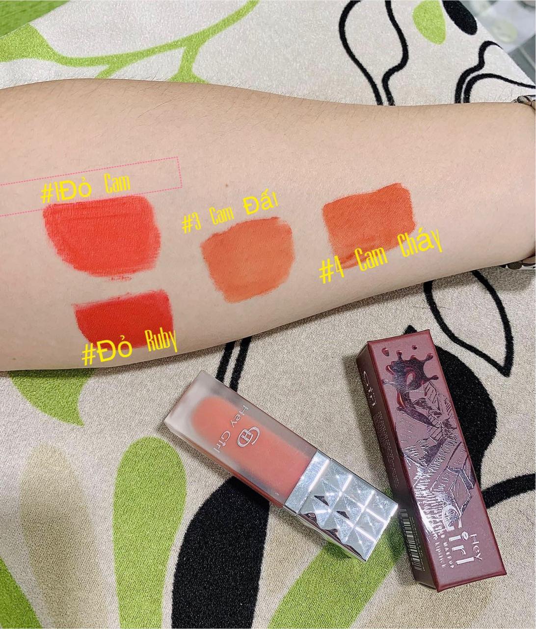 son kem lì màu siêu xinh ( đỏ cam, cam cháy, ruby)