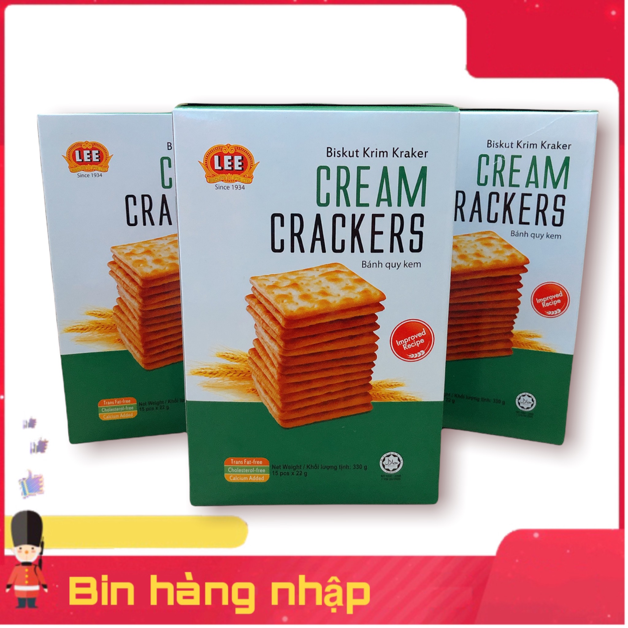 [HCM]BÁNH LÚA LẠT CREAM CRACKERS (HỘP 14 GÓI)