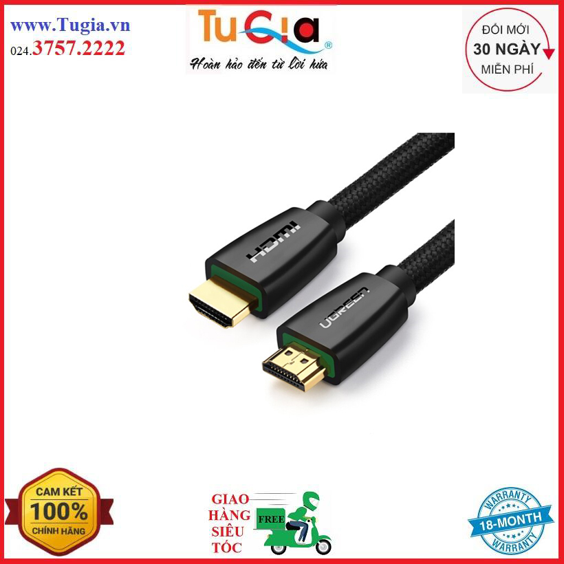 Cáp HDMI 2.0 3D/4K Ugreen 40412 5m - Hàng Chính Hãng
