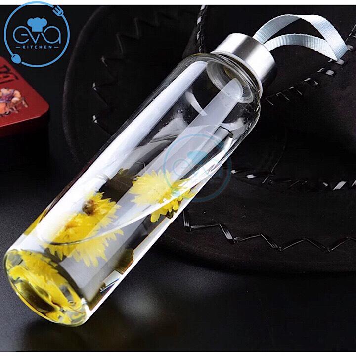 [HCM]Bình Đựng Nước Thủy Tinh Có Dây Xách 500 Ml