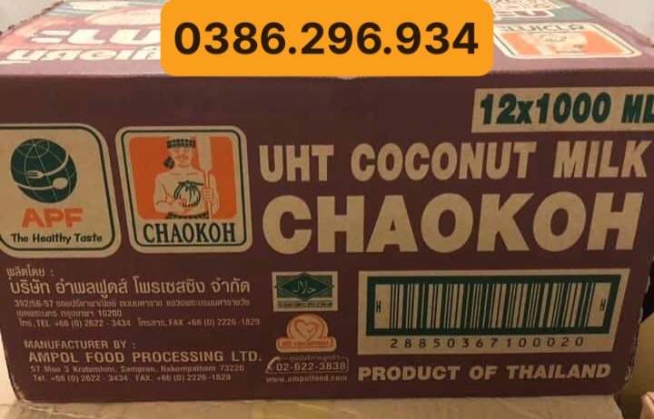 Nước cốt dừa Thái Lan CHAOKOH - Hộp giấy 1L