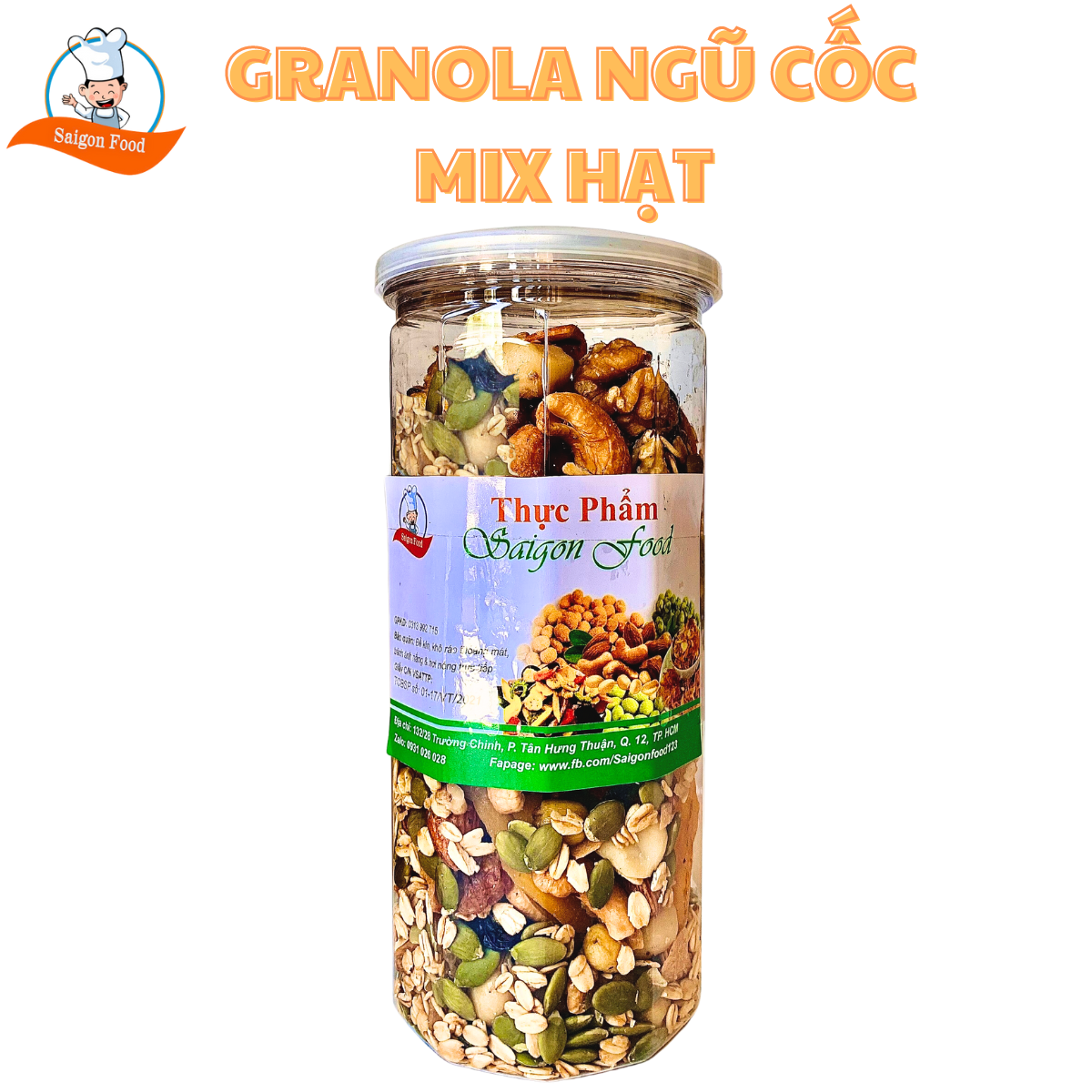 500g ngũ cốc granola mix 10 loại hạt - saigonfood